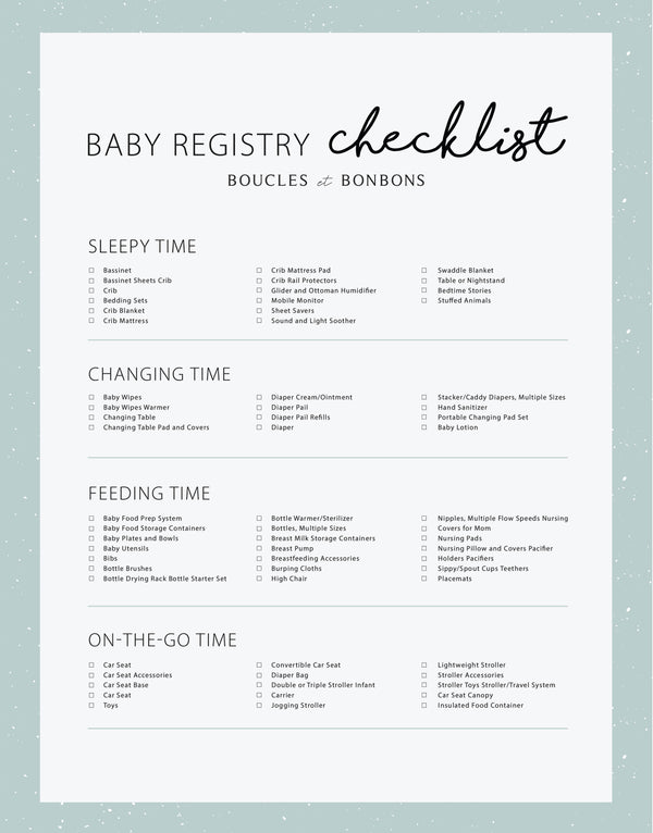 Downloadable file for baby registry